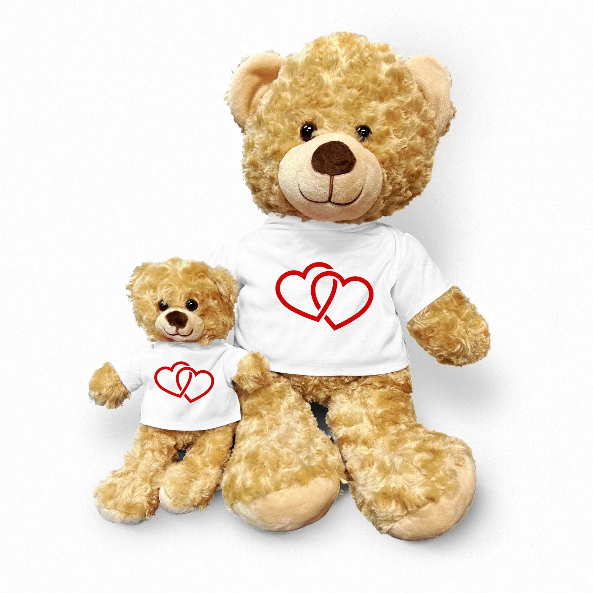 Two Hearts Beat as One - Plush Lamb, Panda, or Teddy Bear with Tee Shirt