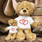 Two Hearts Beat as One - Plush Lamb, Panda, or Teddy Bear with Tee Shirt