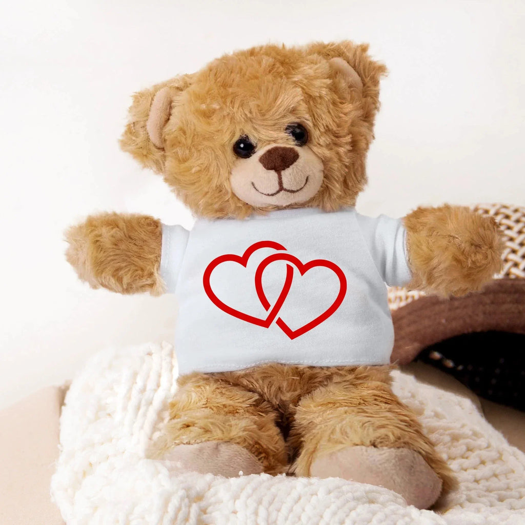 Two Hearts Beat as One - Plush Lamb, Panda, or Teddy Bear with Tee Shirt