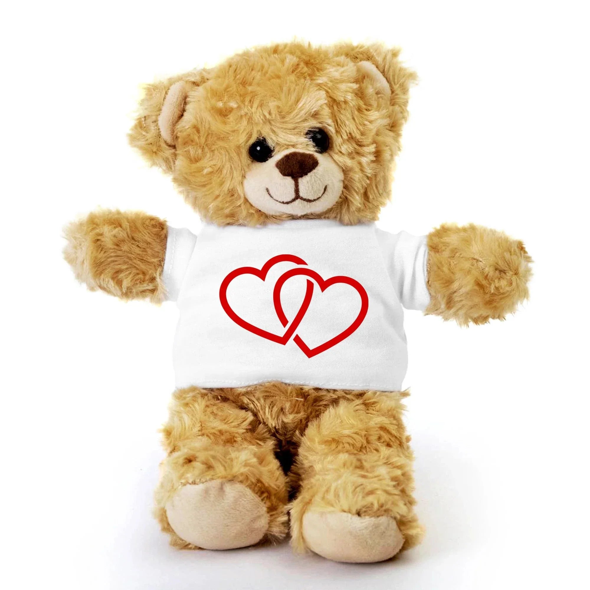 Two Hearts Beat as One - Plush Lamb, Panda, or Teddy Bear with Tee Shirt