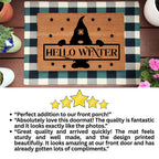 Hello Winter Gnome Doormat – Festive Coir Welcome Mat | Cute Scandinavian Holiday Porch Décor | Rustic Winter Entryway Rug