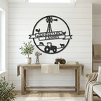 Farm Banner Custom Monogram Metal Sign Wall Art
