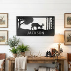 Personalized Deer Metal Sign, Hunting Wall Art, Custom Deer Name Sign, Rustic Cabin Decor