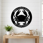 Personalized Crab Metal Wall Art | Custom Crab Shack Sign | Coastal Beach House Decor | Funny Seafood Metal Sign | Custom Outdoor Metal Wall Decor | Made in USA