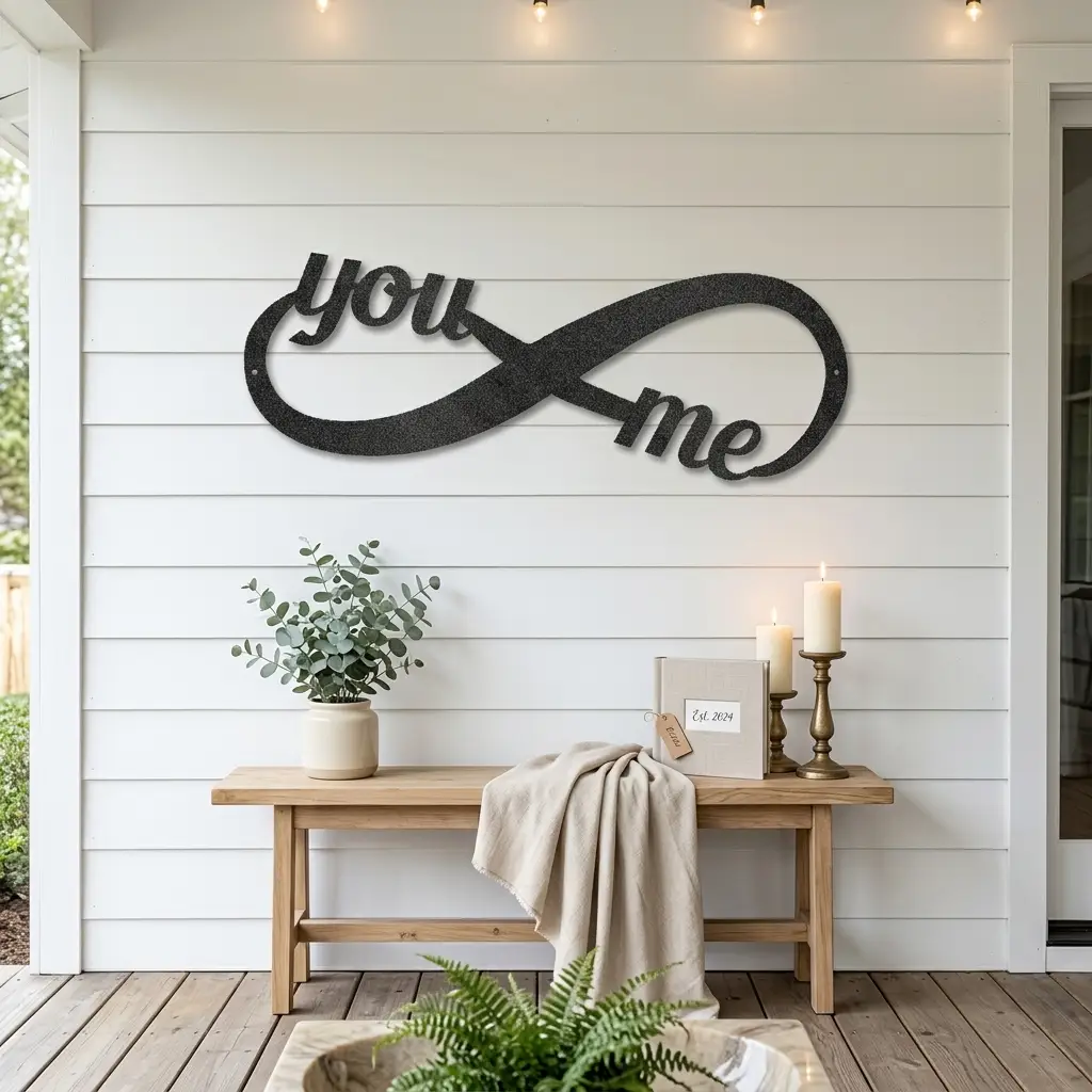 You & Me Infinity Metal Wall Art | Romantic Couple Sign | Wedding, Anniversary & Engagement Gift | Valentine’s Day Decor
