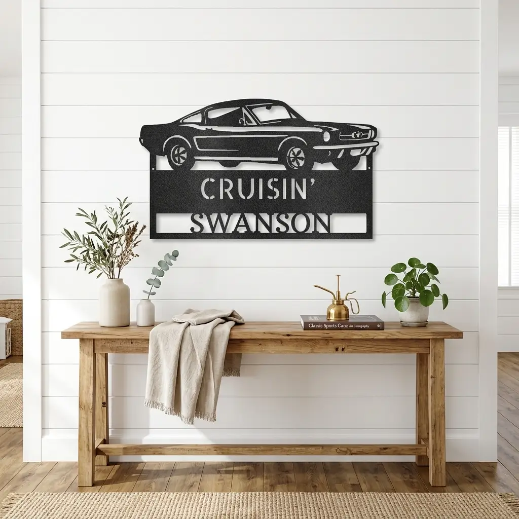Classic Sports Car Personalized Metal Sign | Muscle Car Garage Wall Art | Custom Car Lover Gift | Made in USA
