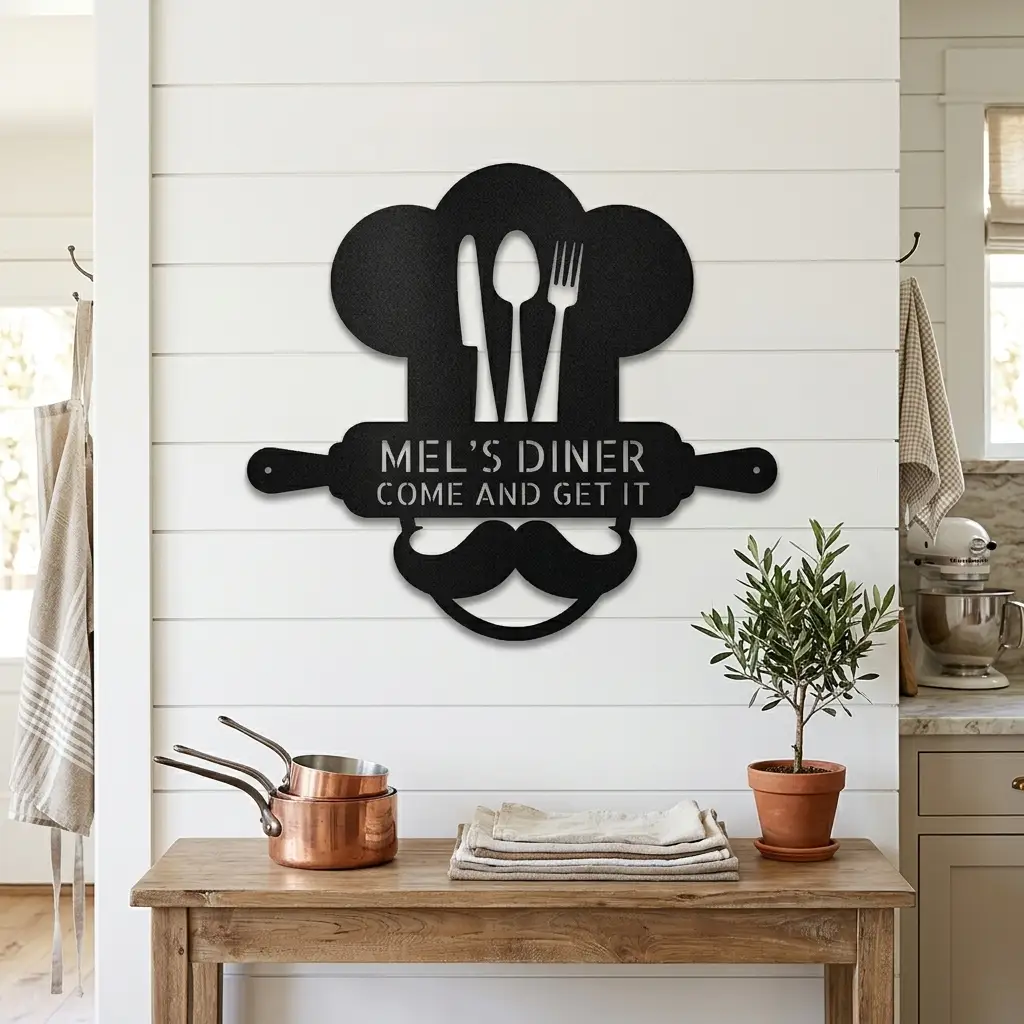 Personalized Diner Metal Wall Art: Where Every Meal is Your Signature Dish