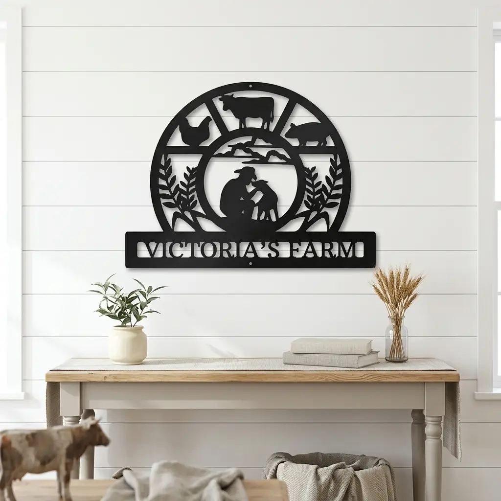 Personalized Farm Metal Wall Art – Custom Family Farm Sign – Ranch Decor – Barn Wall Art – Livestock Sign – Gift for Farmers
