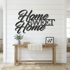 Home Sweet Home Metal Sign, Farmhouse Wall Decor, Script Wall Art, Rustic Home Decor, Housewarming Gift