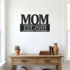 Personalized Mom Est. Year Metal Wall Art | Custom Mother's Day Gift | Mom Established Sign | Metal Home Decor | Made in USA