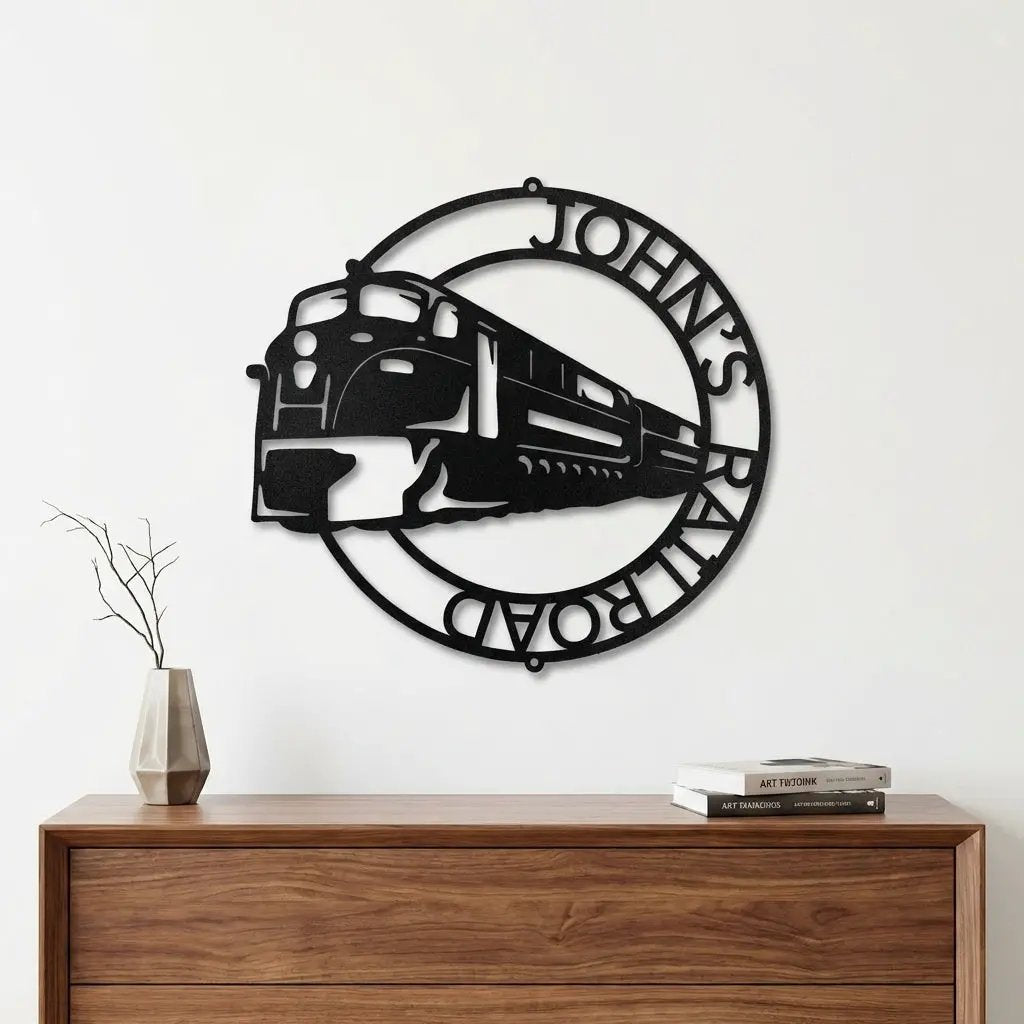 Railroad Train Metal Wall Art – Locomotive Wall Decor – Railroad Enthusiast Gift – Train Lover Wall Sign