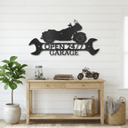 Cruiser Motorcycle Shop Monogram Personalized Indoor Outdoor Steel Wall Sign Metal Art