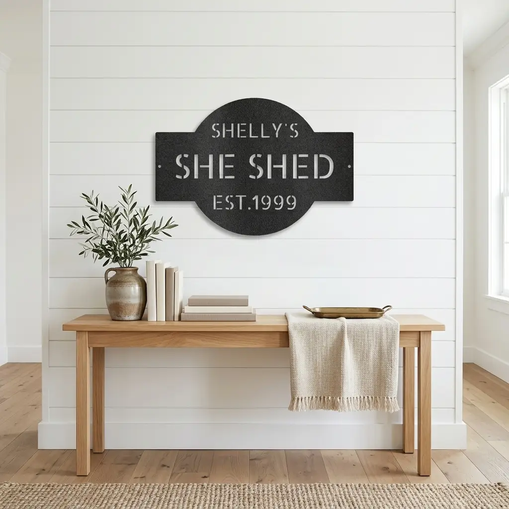 Personalized 3 Line Metal Wall Sign, Custom Name & Phrase Wall Art, Family Home Garage She Shed Man Cave Sign, Custom Metal Decor, Personalized Housewarming Gift