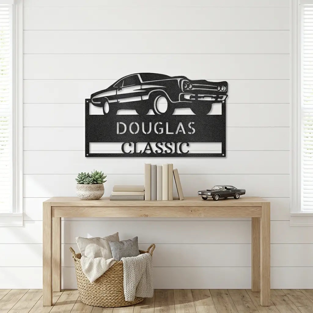 Classic Muscle Car Personalized Metal Wall Art | Custom Garage Sign | Man Cave Decor | Vintage Muscle Car Metal Sign | Personalized Auto Enthusiast Gift | Custom Name Wall Art