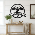 Dragon Banner Personalized Name Metal Art Wall Sign