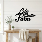 Life Is Better on the Farm Metal Wall Art | Rustic Farmhouse Steel Sign | Made in USA