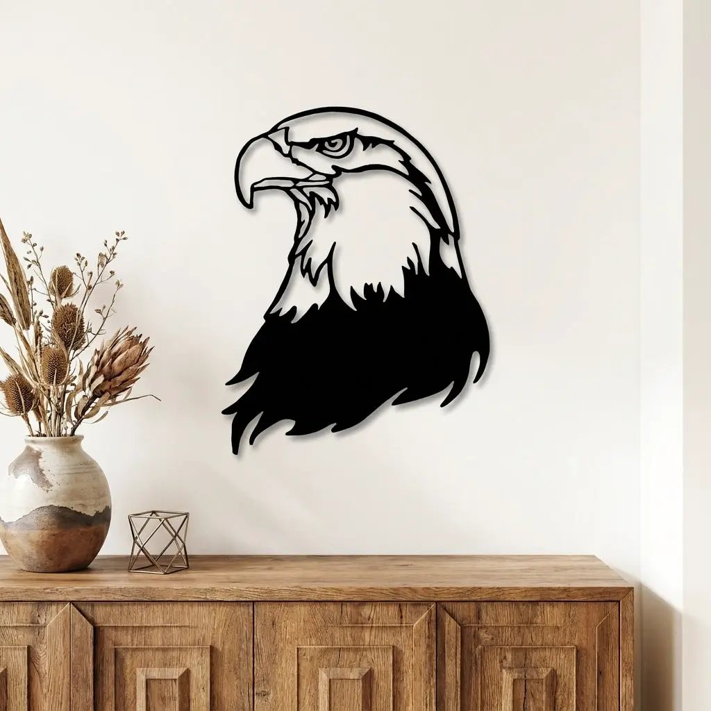Bald Eagle Metal Wall Art – Patriotic USA Decor – American Eagle Sign – Rustic Wall Decor – Outdoor Metal Art