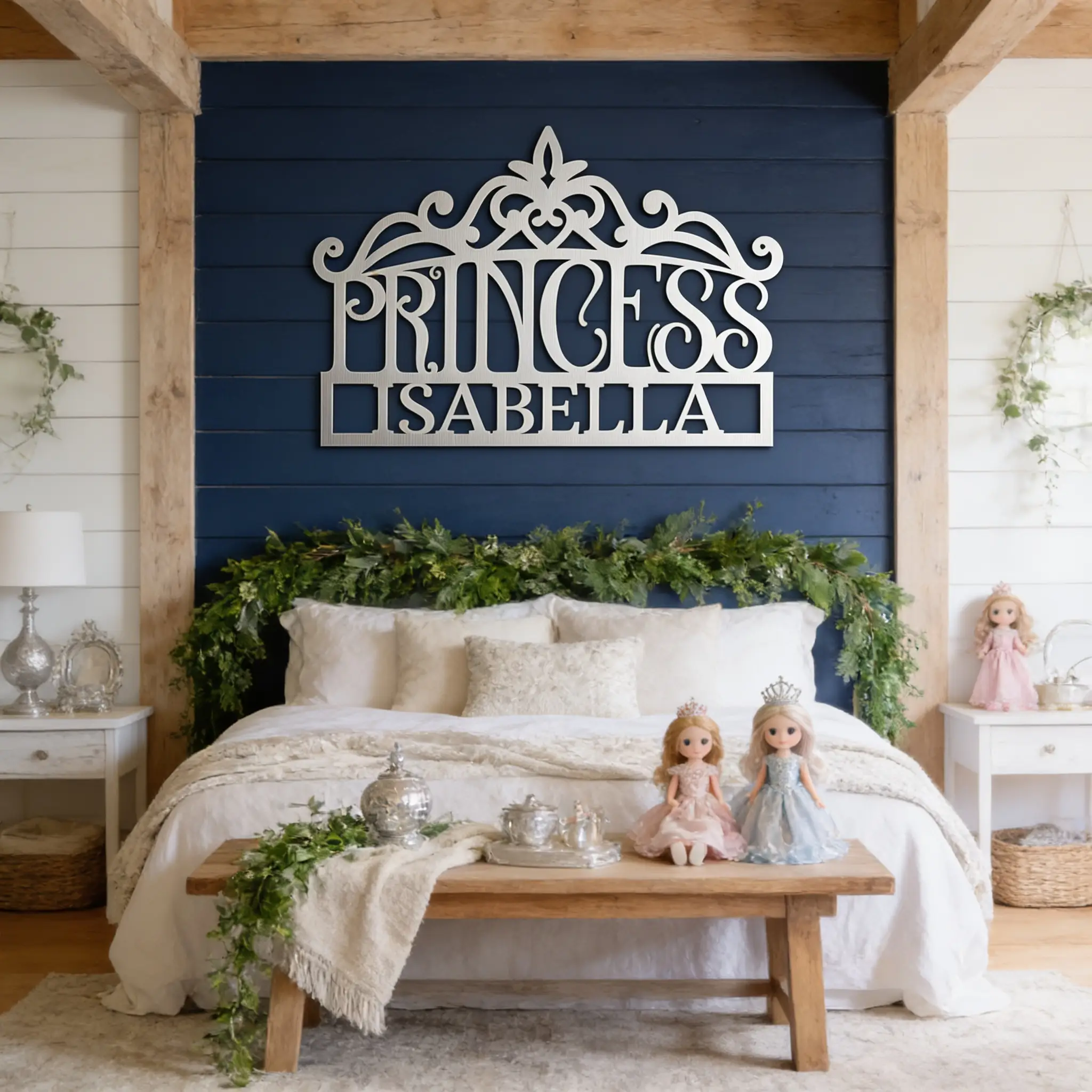 Personalized Princess Crown Metal Wall Art | Custom Princess Name Sign | Princess Bedroom Decor | Girls Room Metal Sign | Made in USA