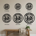 Personalized Split Monogram Metal Wall Art | Custom Family Name & Established Date Sign | Monogram Metal Decor | Made in USA