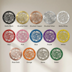 Personalized Floral Family Name Metal Sign | Custom Established Date Wall Art | Round Flower Monogram Steel Decor | Wedding, Anniversary & Housewarming Gift
