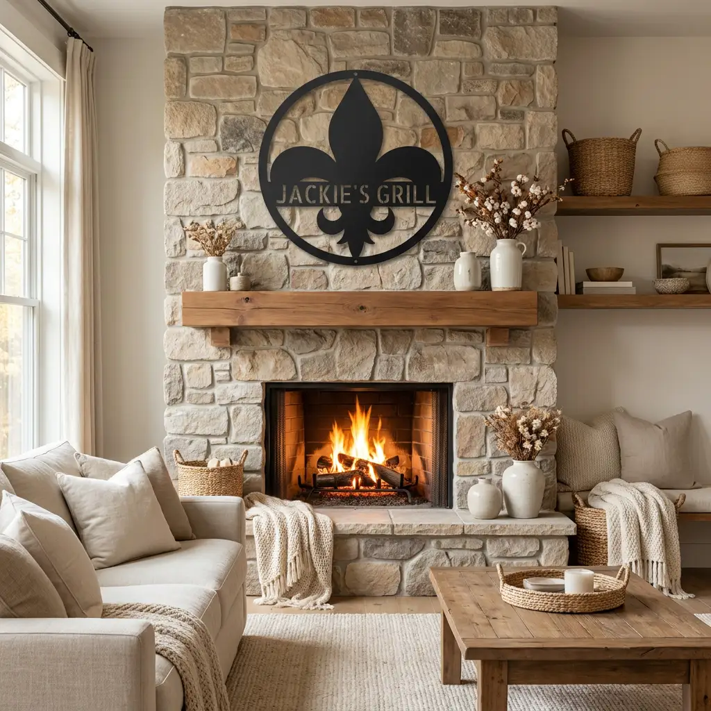 Personalized Fleur de Lis Metal Wall Art | Custom Name Metal Sign | French Country Decor | Family Name Sign | Made in USA