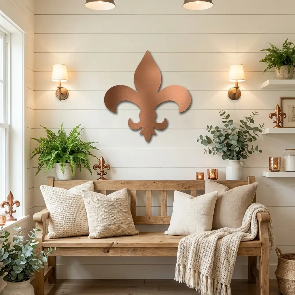 Fleur De Lis Steel Wall Art | Classic French Symbol Metal Decor | Indoor & Outdoor Wall Accent | Made in USA
