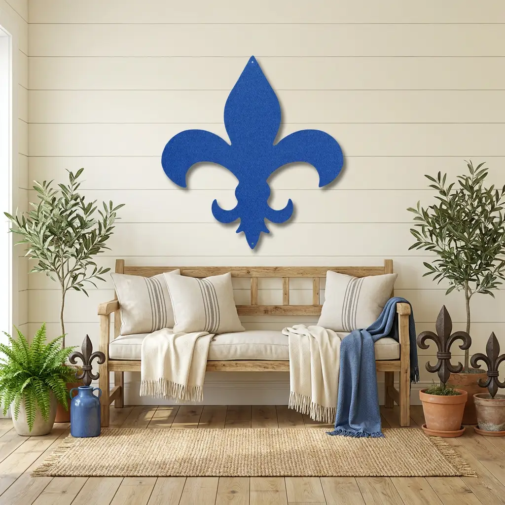 Fleur De Lis Steel Wall Art | Classic French Symbol Metal Decor | Indoor & Outdoor Wall Accent | Made in USA