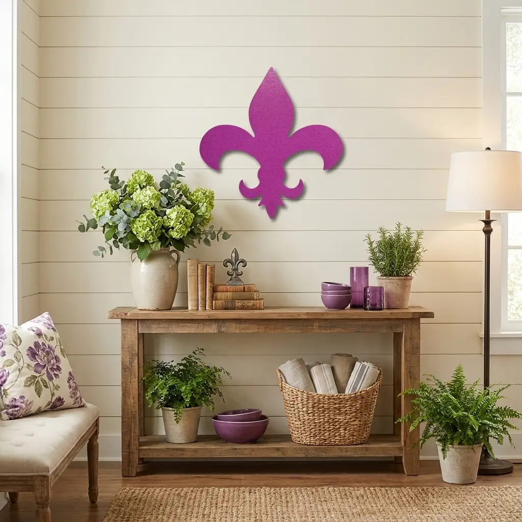 Fleur De Lis Steel Wall Art | Classic French Symbol Metal Decor | Indoor & Outdoor Wall Accent | Made in USA