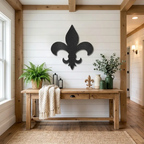 Fleur De Lis Steel Wall Art | Classic French Symbol Metal Decor | Indoor & Outdoor Wall Accent | Made in USA