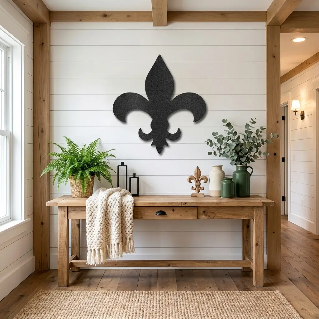 Fleur De Lis Steel Wall Art | Classic French Symbol Metal Decor | Indoor & Outdoor Wall Accent | Made in USA