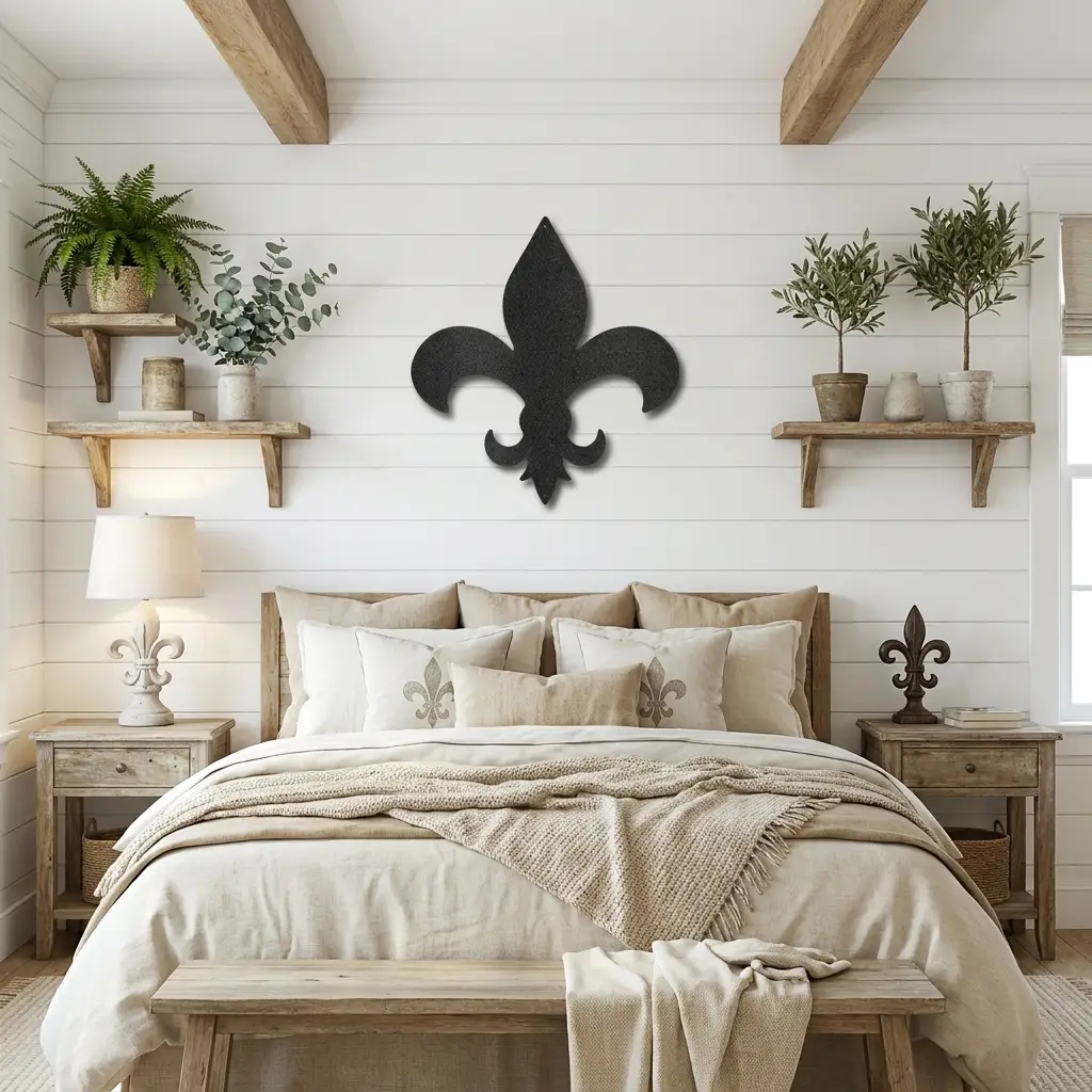 Fleur De Lis Steel Wall Art | Classic French Symbol Metal Decor | Indoor & Outdoor Wall Accent | Made in USA
