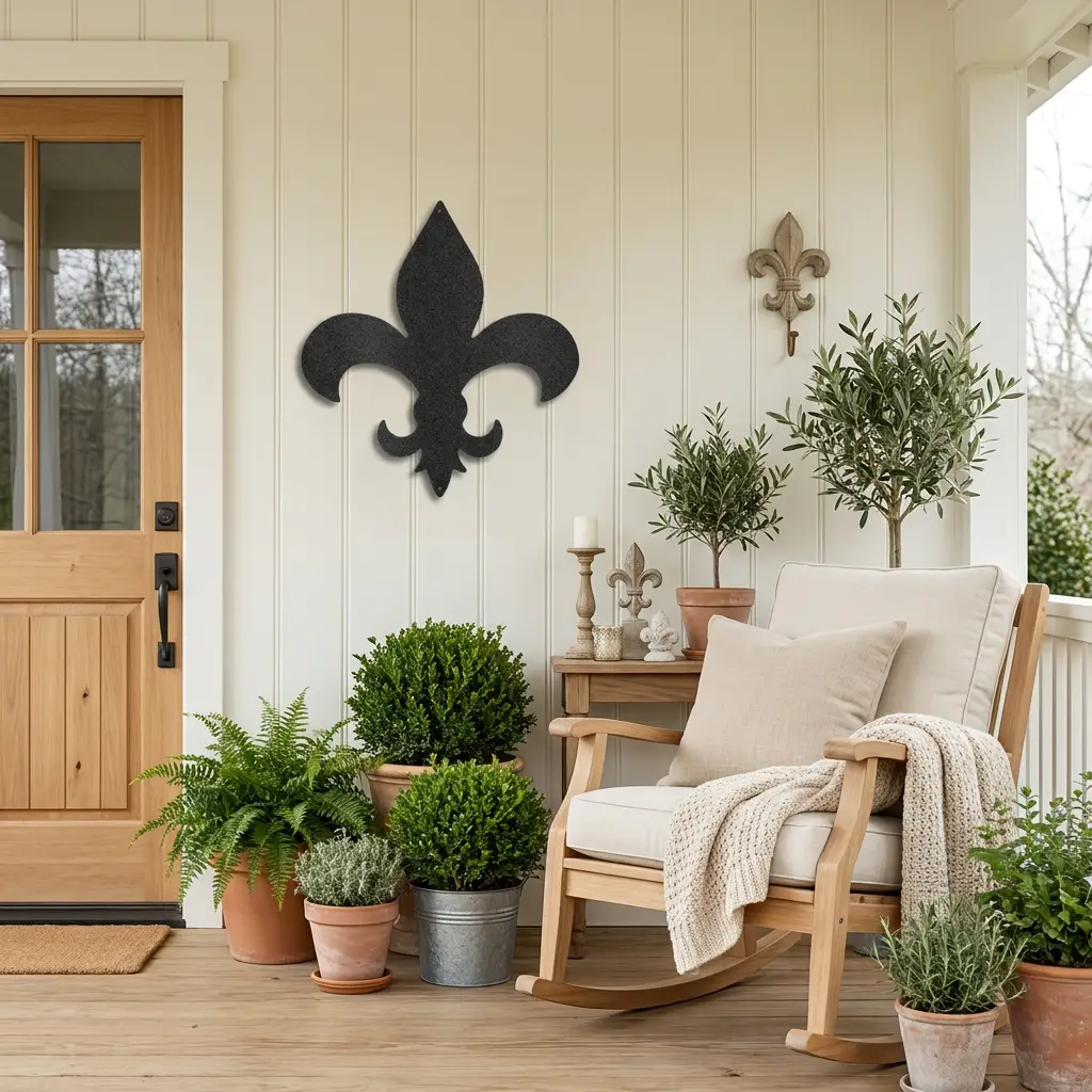 Fleur De Lis Steel Wall Art | Classic French Symbol Metal Decor | Indoor & Outdoor Wall Accent | Made in USA