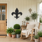 Fleur De Lis Steel Wall Art | Classic French Symbol Metal Decor | Indoor & Outdoor Wall Accent | Made in USA