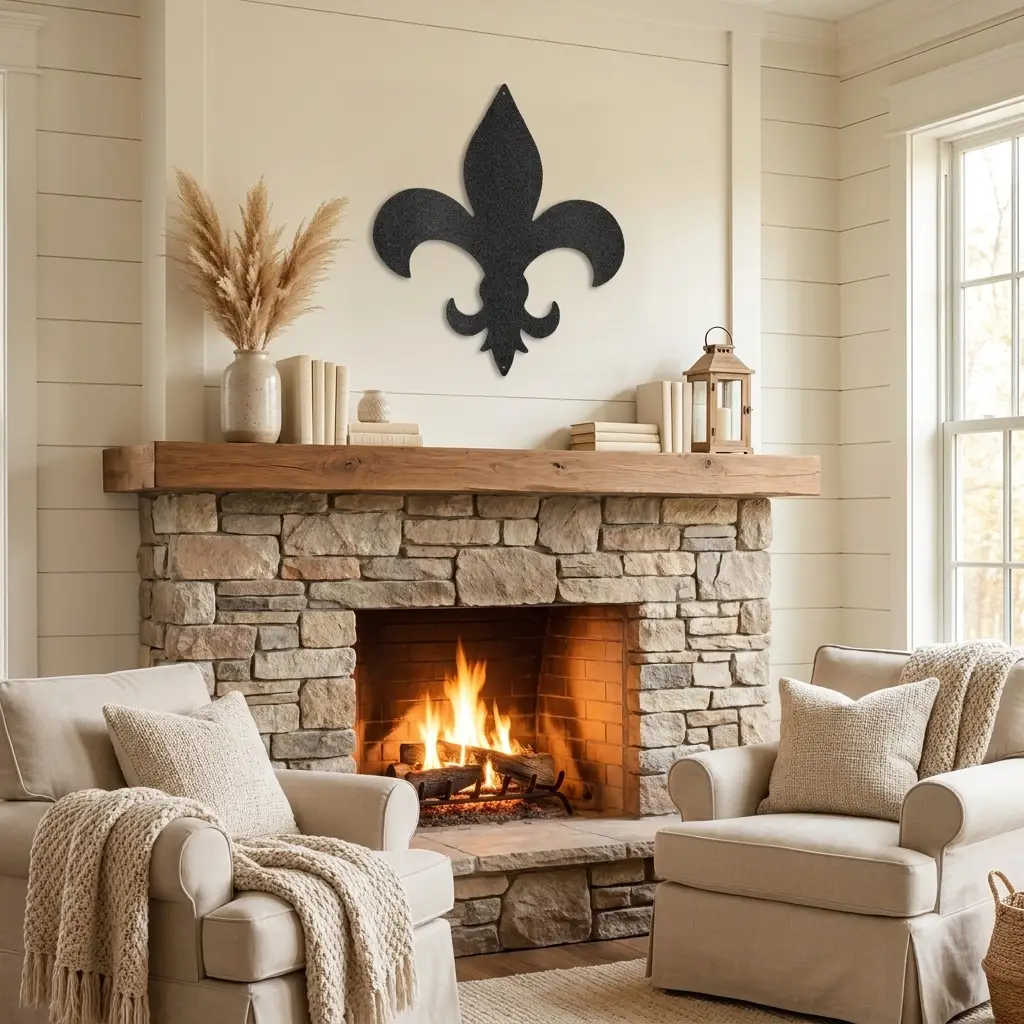Fleur De Lis Steel Wall Art | Classic French Symbol Metal Decor | Indoor & Outdoor Wall Accent | Made in USA