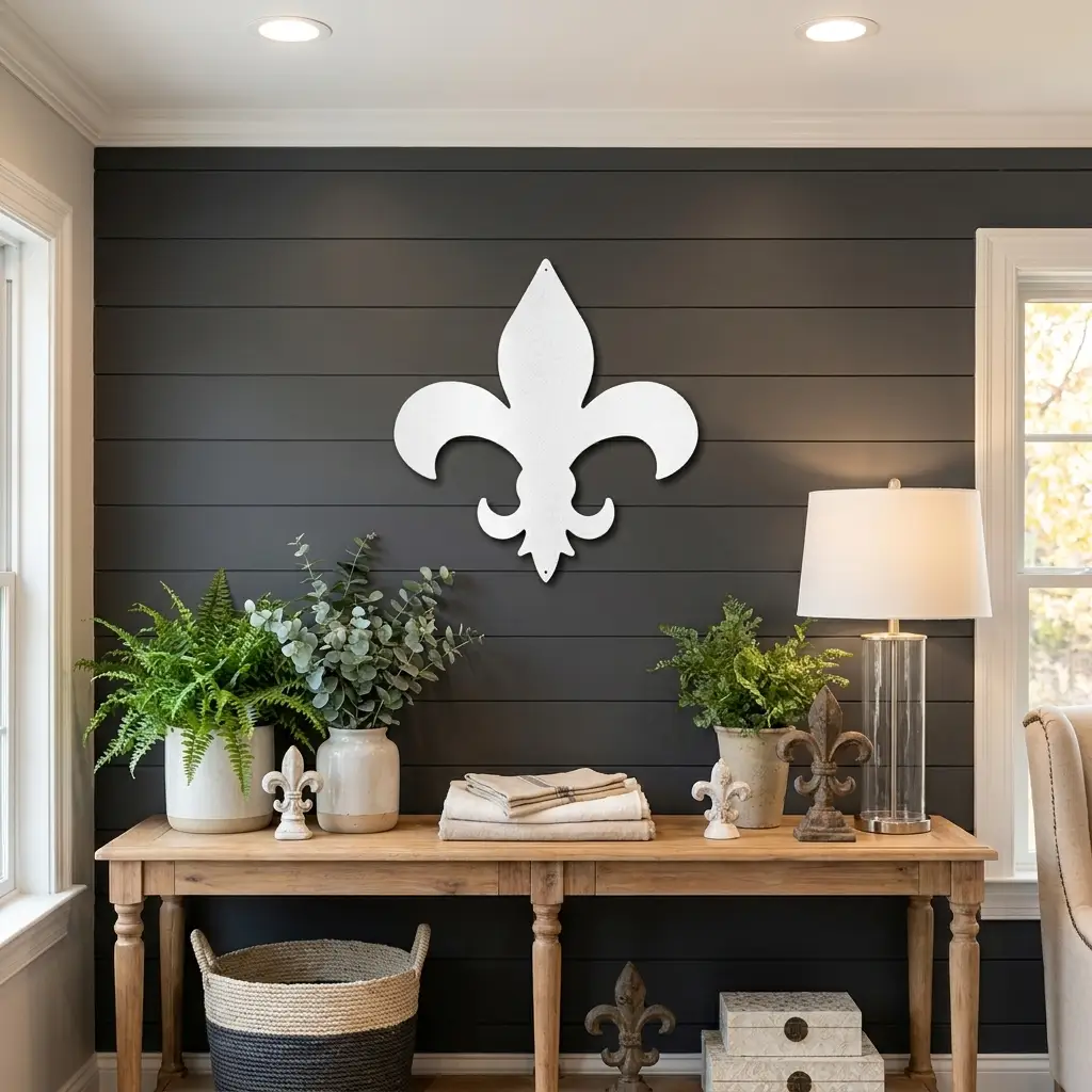 Fleur De Lis Steel Wall Art | Classic French Symbol Metal Decor | Indoor & Outdoor Wall Accent | Made in USA
