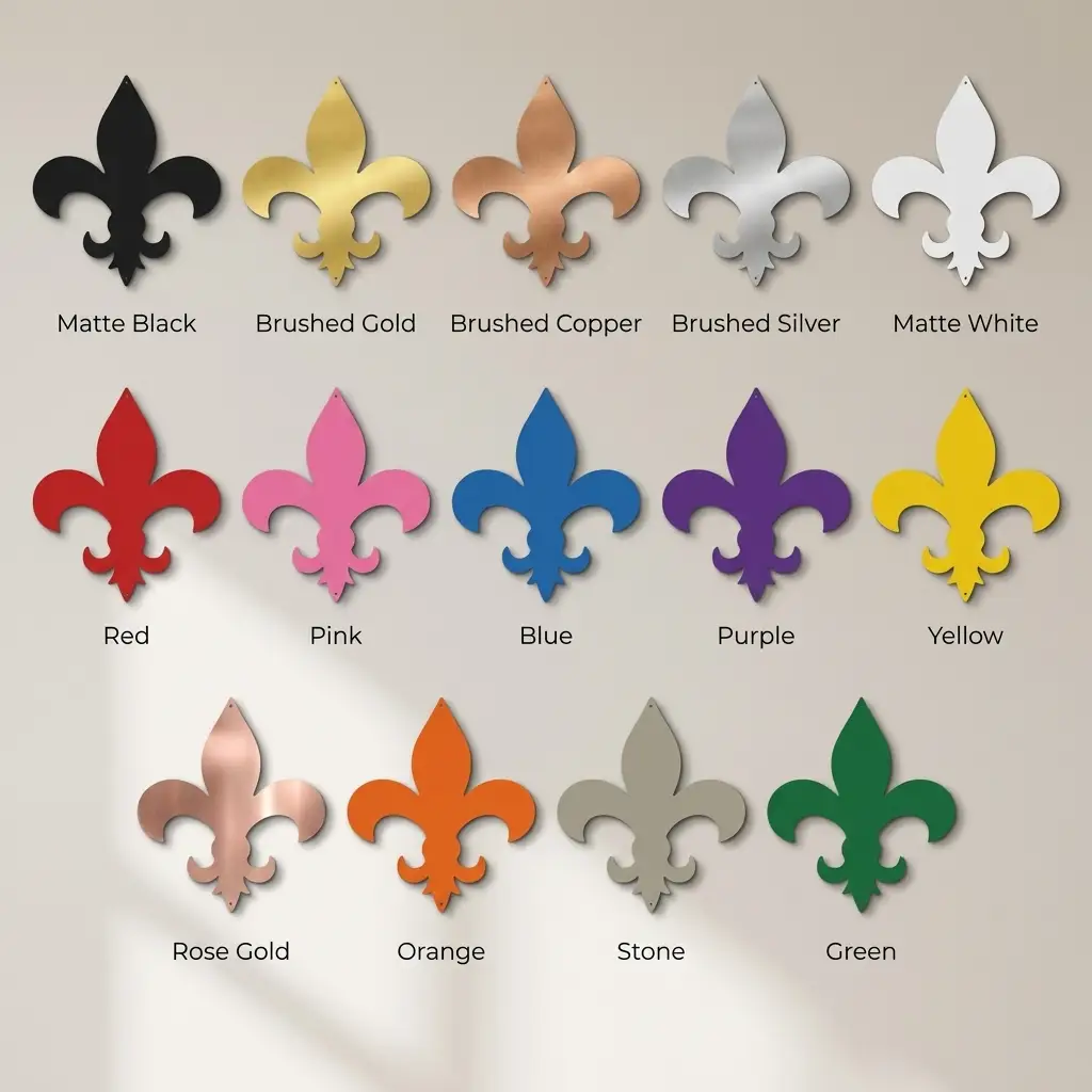 Fleur De Lis Steel Wall Art | Classic French Symbol Metal Decor | Indoor & Outdoor Wall Accent | Made in USA