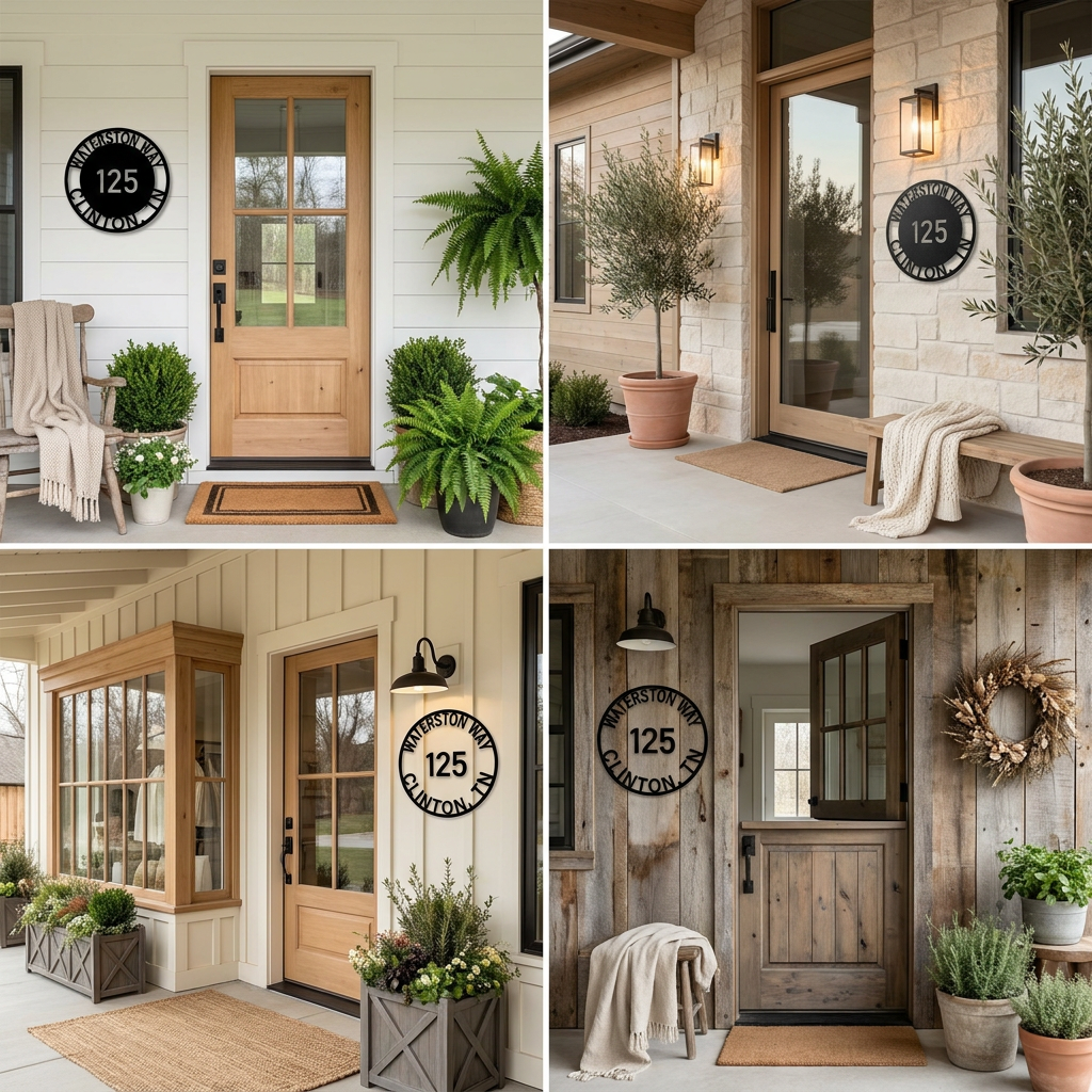 Personalized Address Sign, Custom House Number Sign, Outdoor Metal Address Plaque, Modern House Sign, Housewarming Gift