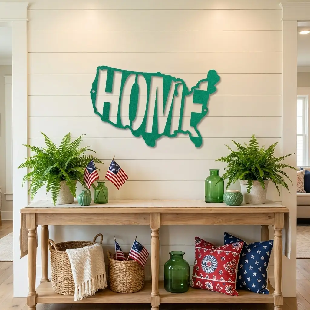 USA Home Indoor Outdoor Steel Wall Sign