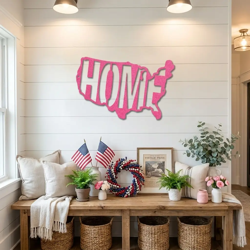 USA Home Indoor Outdoor Steel Wall Sign