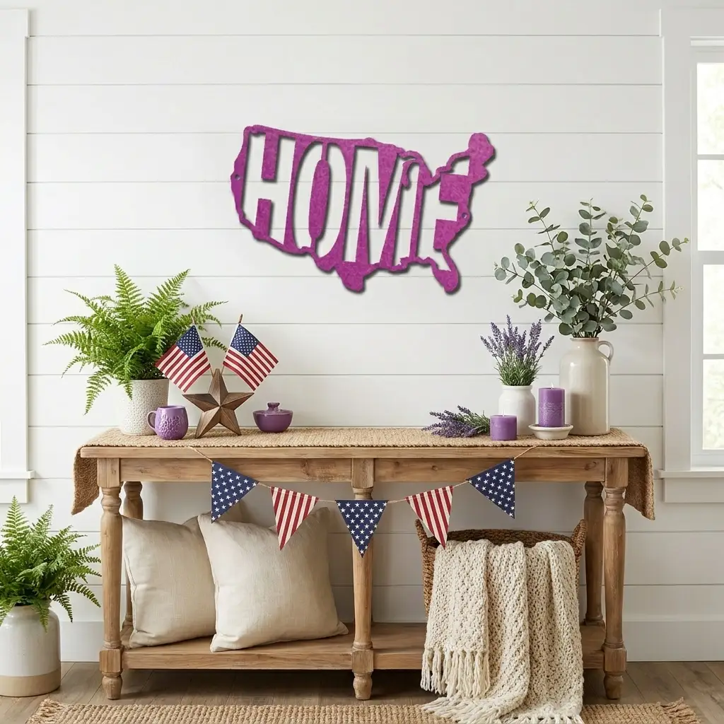 USA Home Indoor Outdoor Steel Wall Sign