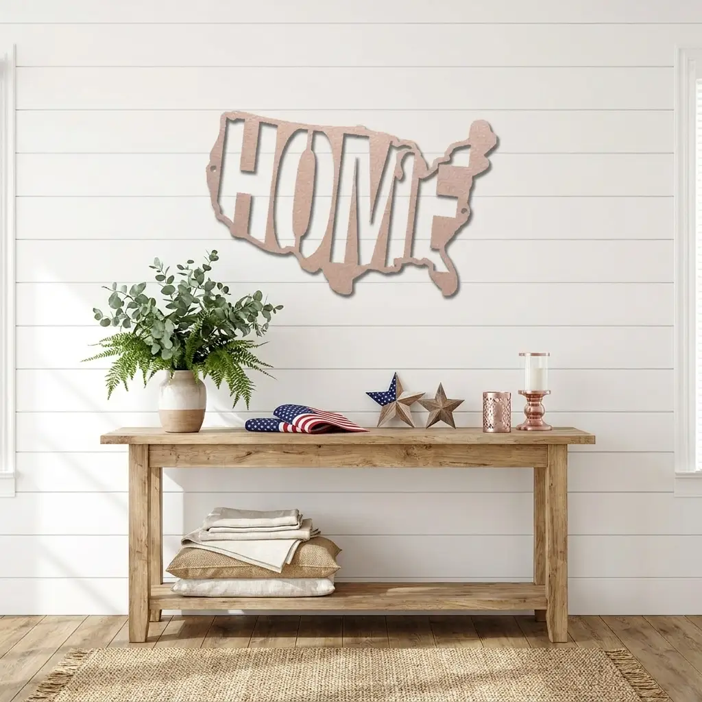 USA Home Indoor Outdoor Steel Wall Sign