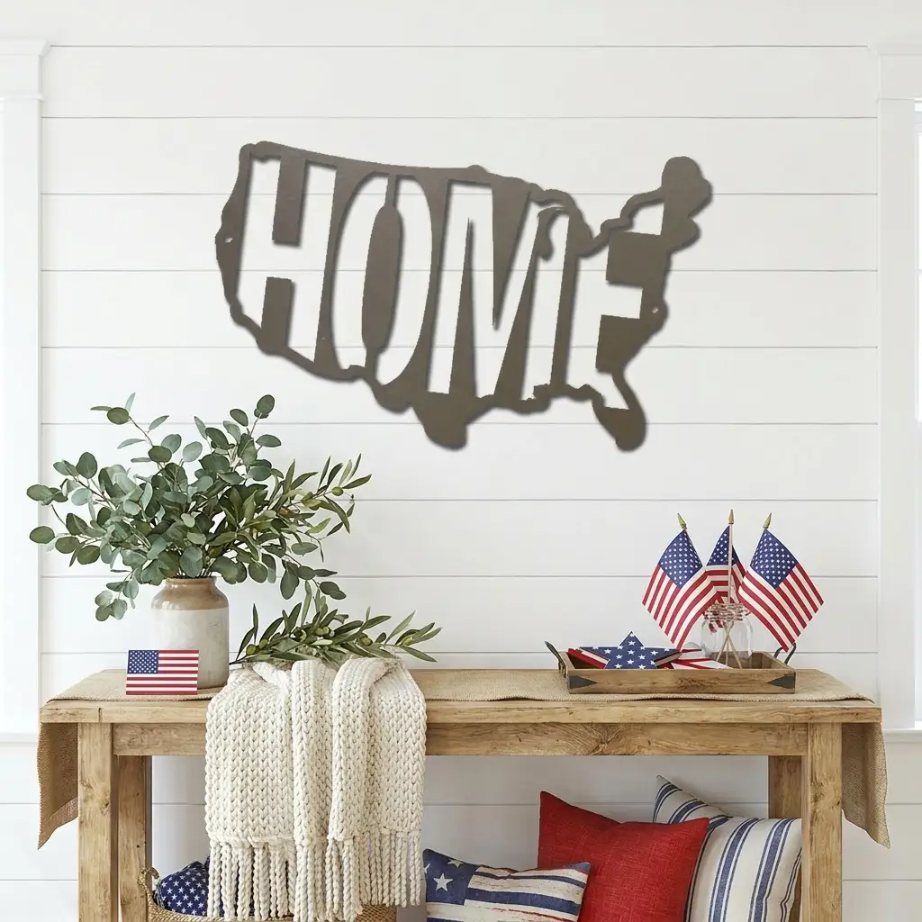 USA Home Indoor Outdoor Steel Wall Sign