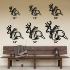 Hunting & Fishing Metal Wall Art – Deer, Duck and Bass Rustic Steel Sign