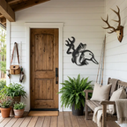 Hunting & Fishing Metal Wall Art – Deer, Duck and Bass Rustic Steel Sign