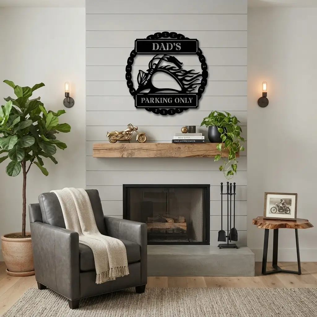 Personalized Motorcycle Metal Wall Art Sign – Custom Biker Name Sign – Garage Wall Decor – Man Cave Motorcycle Gift