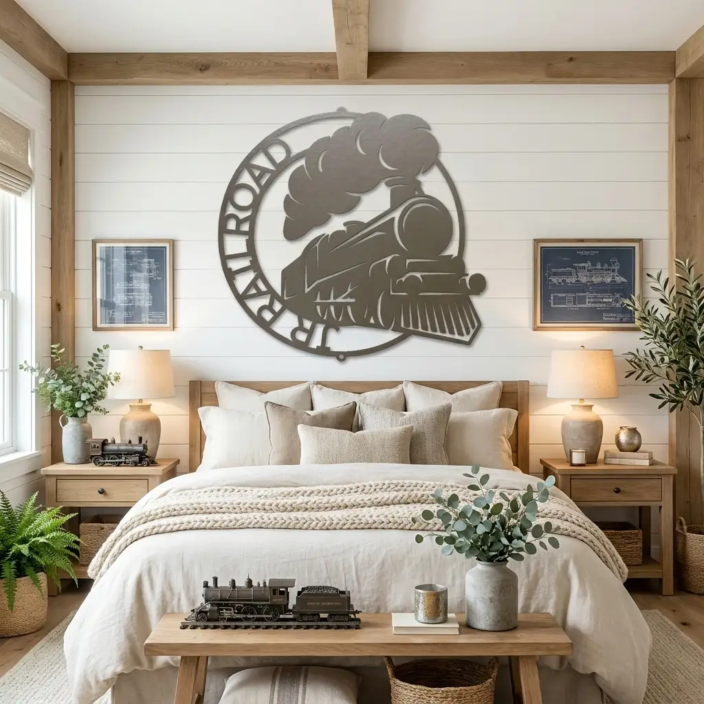 Personalized Steam Locomotive Metal Wall Art – Custom Railroad Train Name Sign – Vintage Train Decor – Railroad Enthusiast Gift