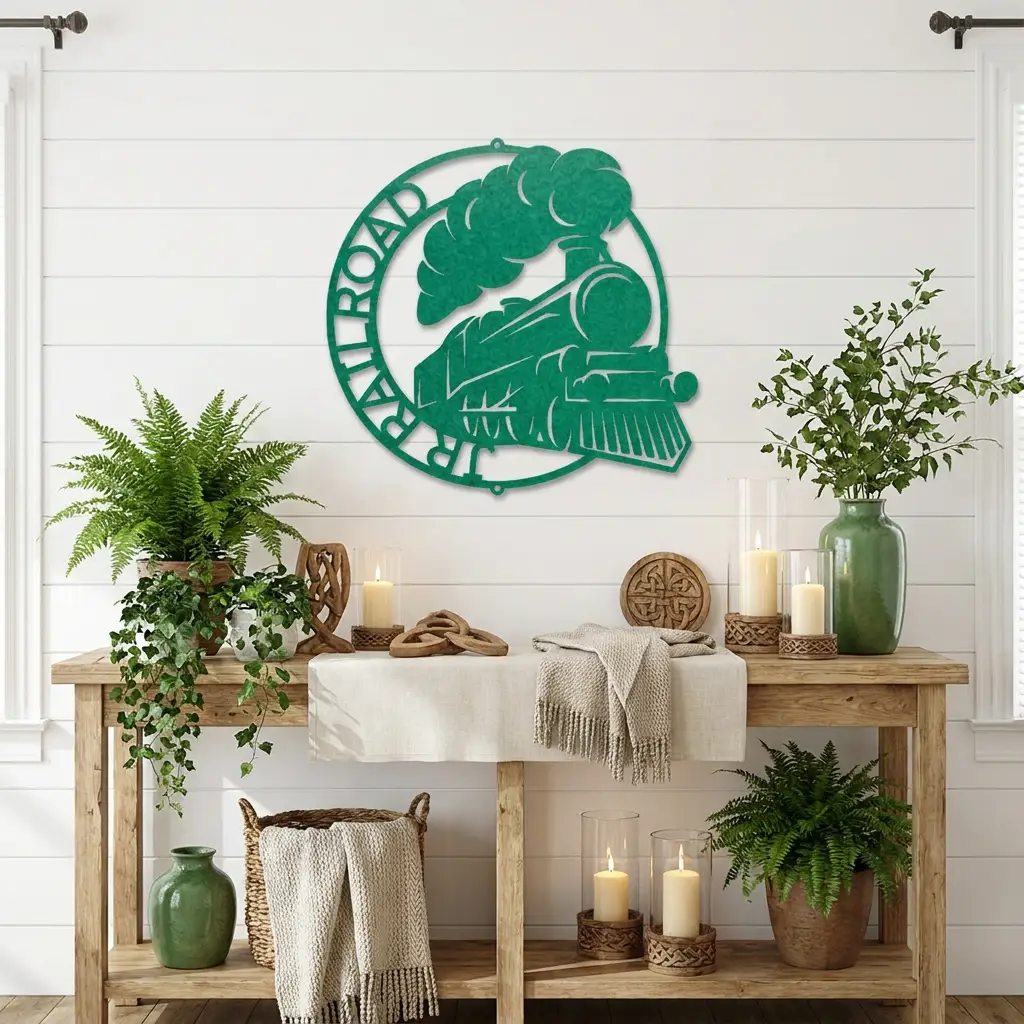 Personalized Steam Locomotive Metal Wall Art – Custom Railroad Train Name Sign – Vintage Train Decor – Railroad Enthusiast Gift