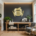 Personalized Touring Motorcycle Metal Wall Art | Custom Motorcycle Garage Sign | Biker Workshop Metal Decor | Custom Garage Wall Sign | 3 Custom Text Lines | Made in USA