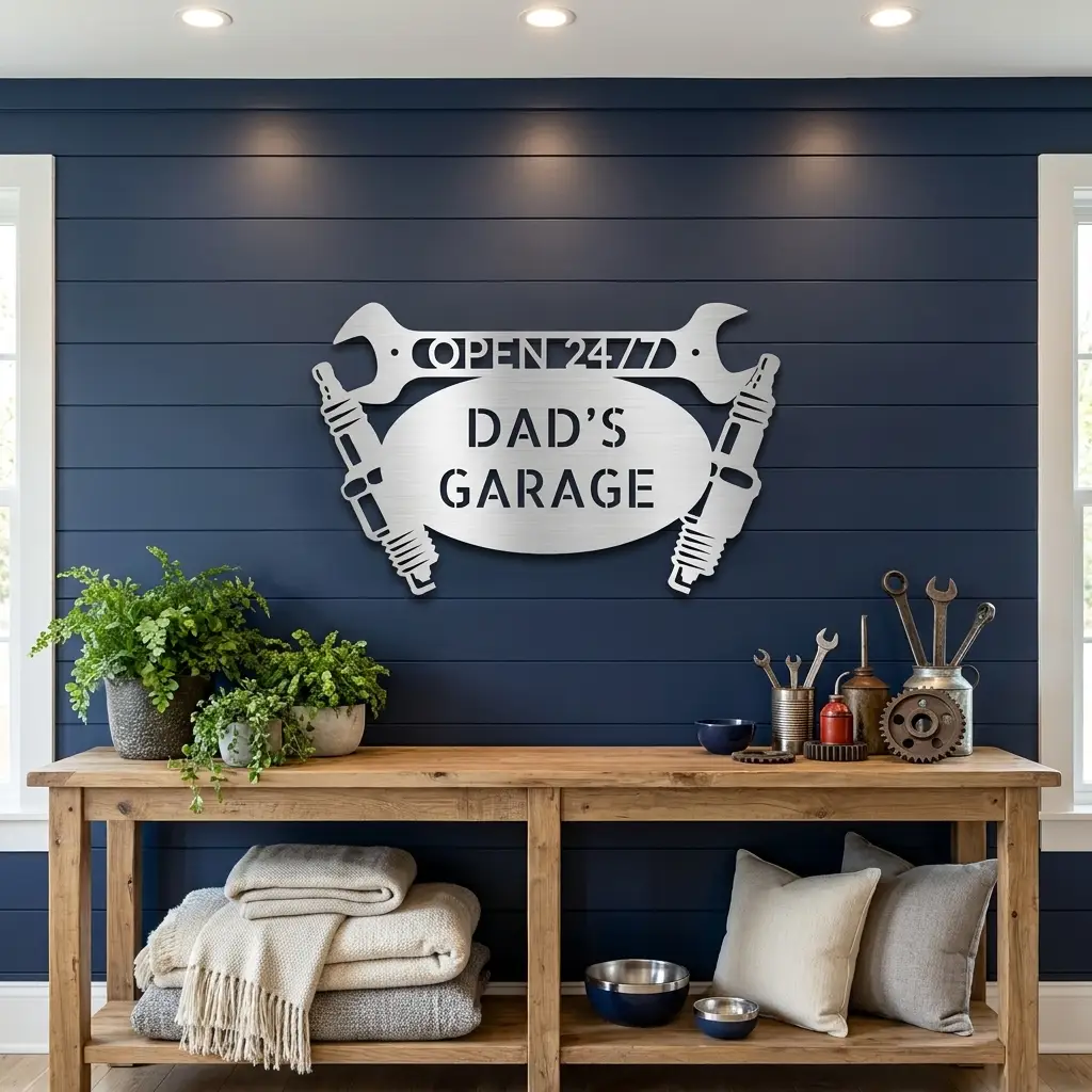 Garage Auto Mechanic Personalized Metal Art Wall Sign