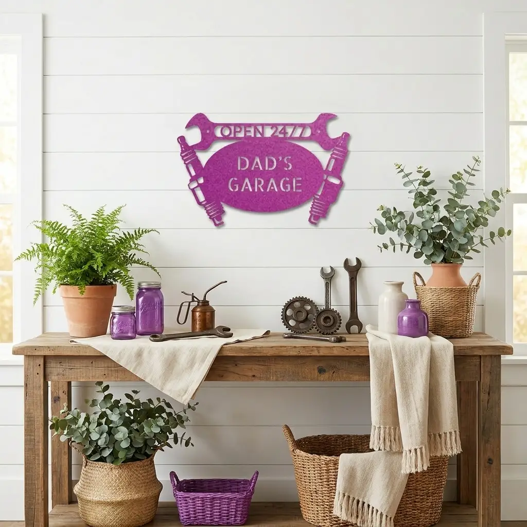 Garage Auto Mechanic Personalized Metal Art Wall Sign
